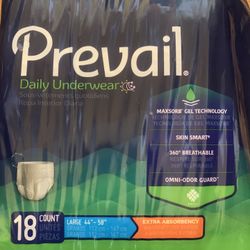 LIFE SAVING!!! PREVAIL DAILY UNDERWEAR  LARGE ONLY 10💰 BUY 4 GET 1 FREE LIMITED SUPPLY.