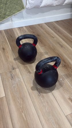 Two 32kg REP fitness kettlebells