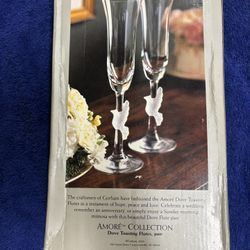 Gorham Amore Collection Dove Toasting Flutes