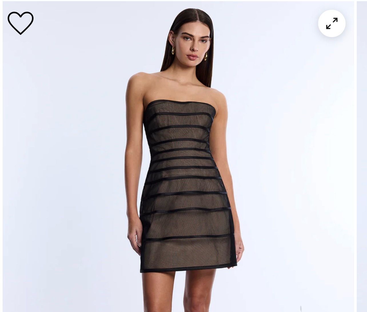BCBG Sheer Volume Strapless Dress