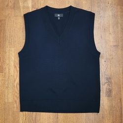 Banana Republic Men's Merino Wool Navy Blue Sweater Vest (Men's Size: Medium)