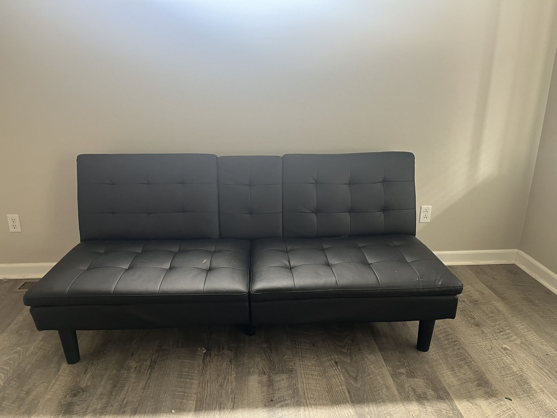 Black Leather Futon