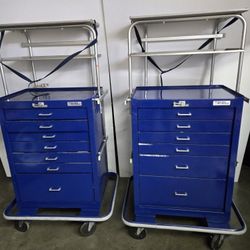 2 Blue Bell Bio-Medical Crash Carts