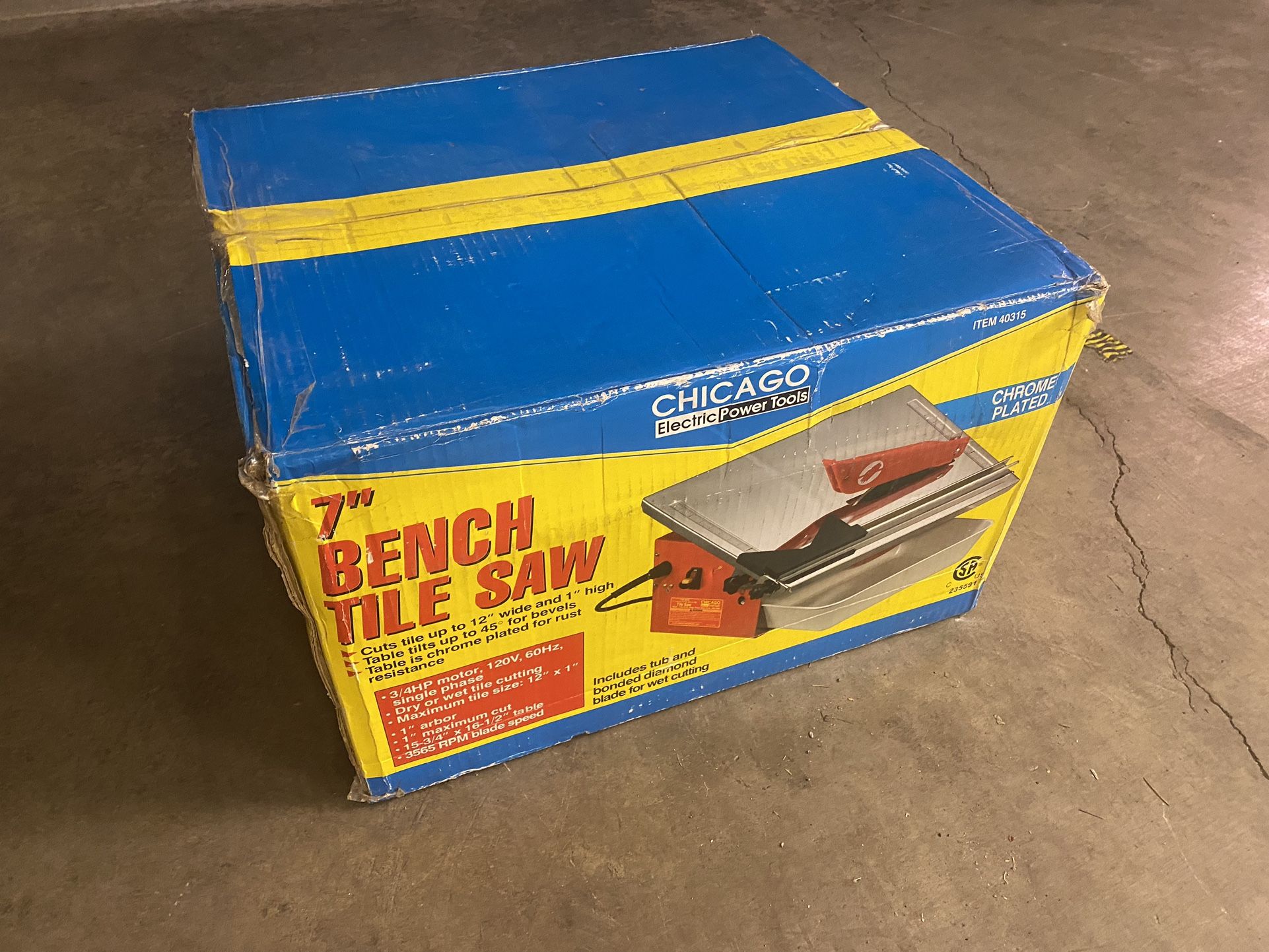 7” Bench Tile Saw - Brand New In The Box