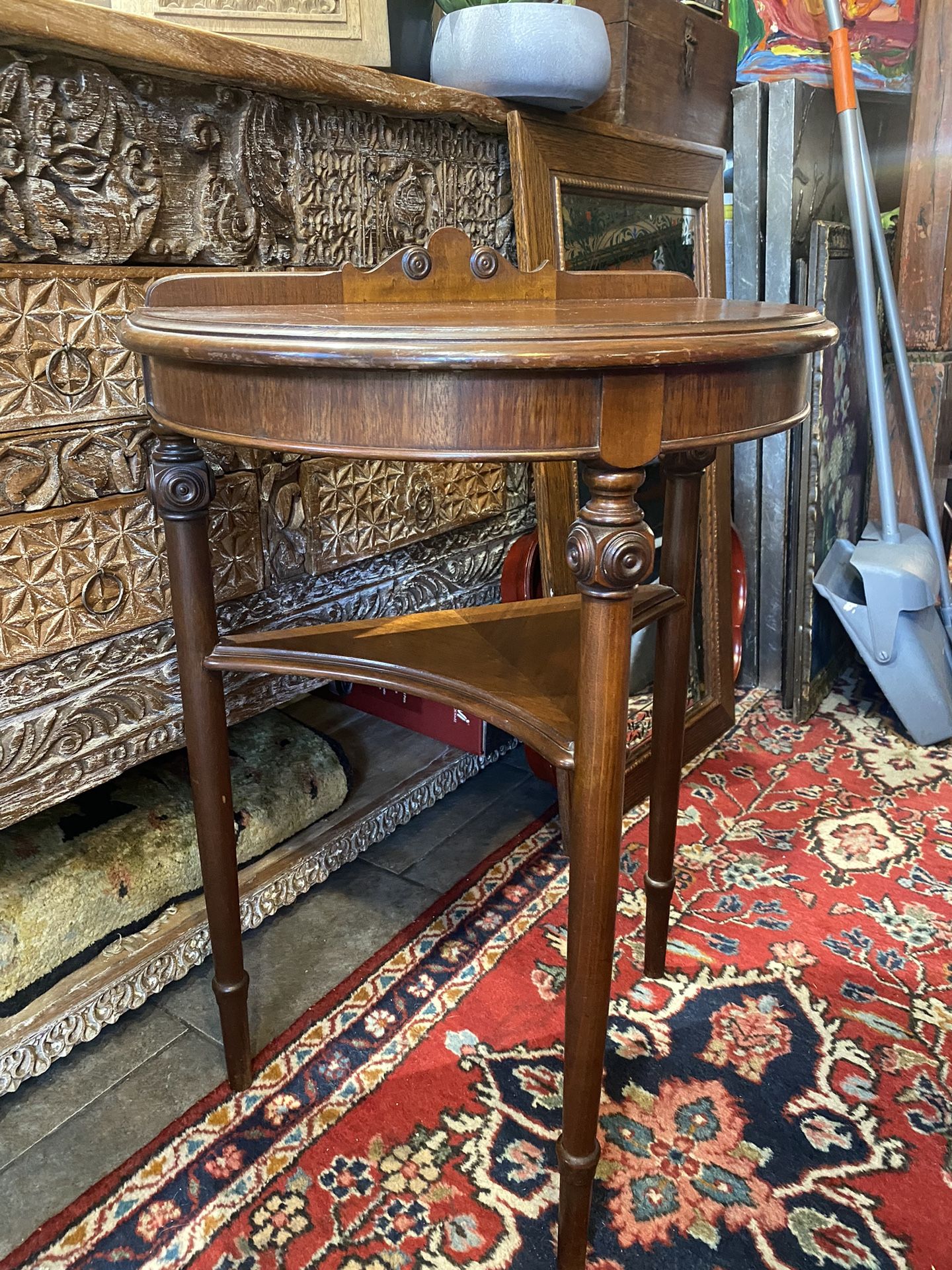 Antique Half Moon Side Table