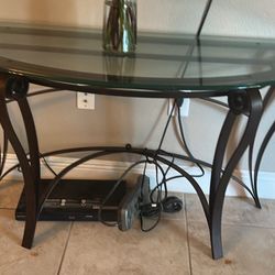 Console Strong Iron and Glass Table- Heavy duty One