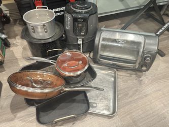 Ninja Air Fryer, Roster Over And Pots And Pans $40 For All Or Will Sell Separately For More 