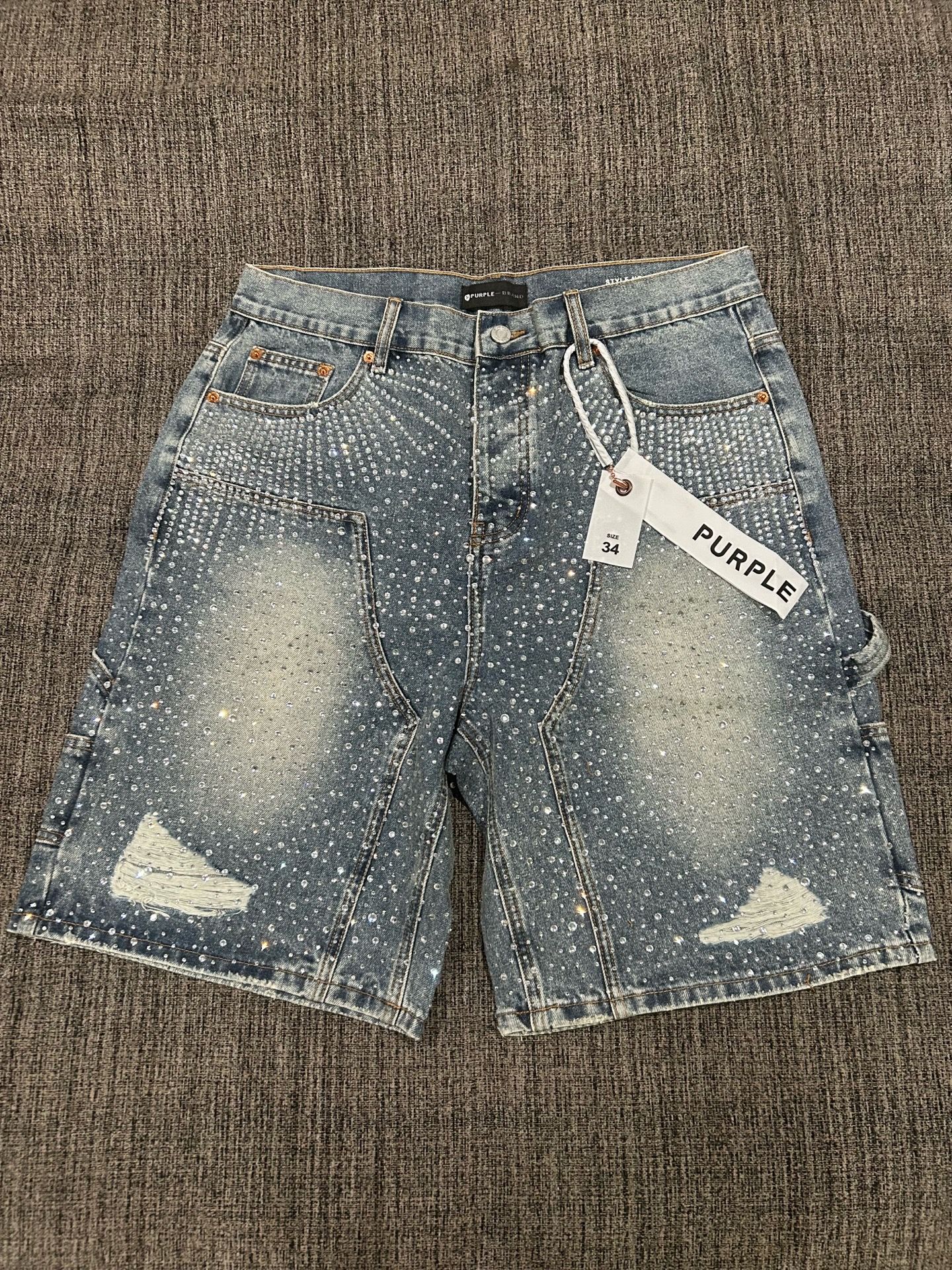 purple jorts size 34
