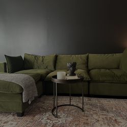 Green Velvet Sectional Sofa – Super Comfortable