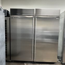 Sub Zero 72”Wide Built In Stainless Steel Side By Side Refrigerator