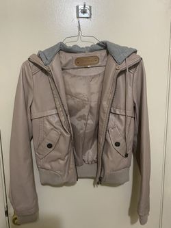 Leather Hooded Jacket by Miss Posh