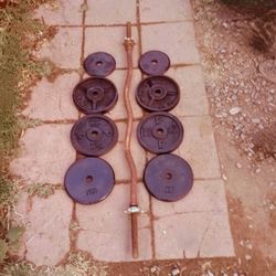 Curl Bar With Weights 70lbs