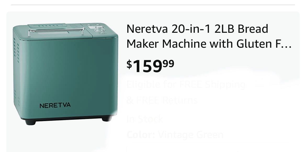 Neretva Bread Machine, 20-in-1 Stainless Steel Bread Maker with Nonstick  Bread Pan [Upgraded Version for Sale in Las Vegas, NV - OfferUp