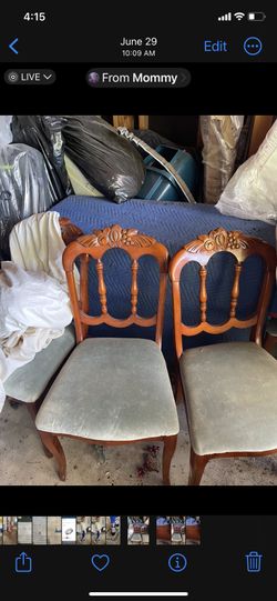 Antique Cherry Wood Chairs And Table