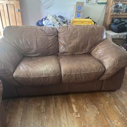 Used leather Couch (2) Piece