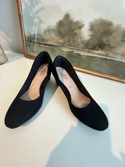 Black wedge shoes sz 7