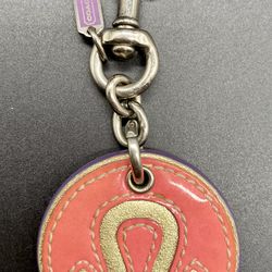 Vintage Coach Leo Zodiac Leather Keychain Bag Charm