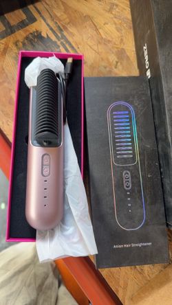 K-SKIN Anion Hair Straightener Brush Black Ionic Hot Comb Styler USED