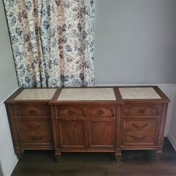 Marble Top Solid Wood Buffet
