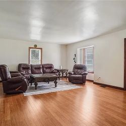 Real Leather Couch And Marble Top Coffee Table And Side Tables
