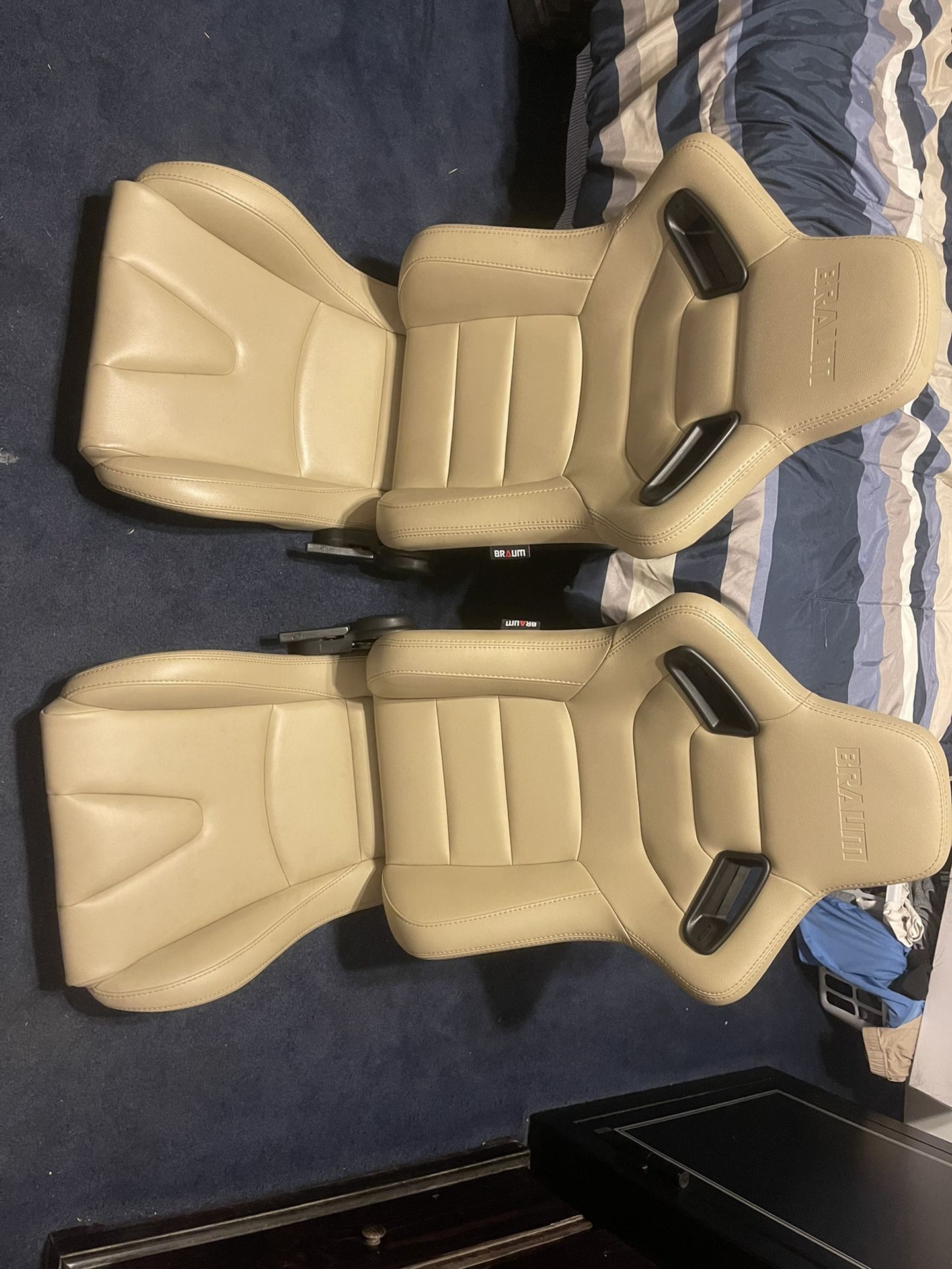 Braum Tan Beige Racing Bucket Seats Infiniti G35 Nissan 350z for Sale