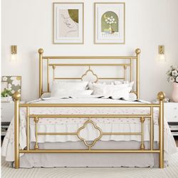 QUEEN GOLD BED-FRAME 