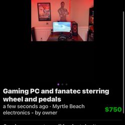 Gaming PC comes With Fanatec Wheel And Pedal Bundle 