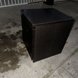 Dark Brown Wooden 2-Drawer Cabinet