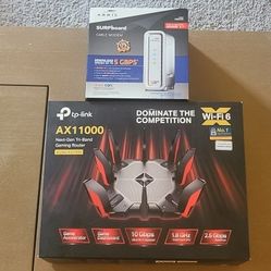 TP LINK AX11000 Router & Arris SB8200  Docsis 3.1  Cable Modem