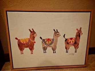 Llama Framed Canvas Wall Art