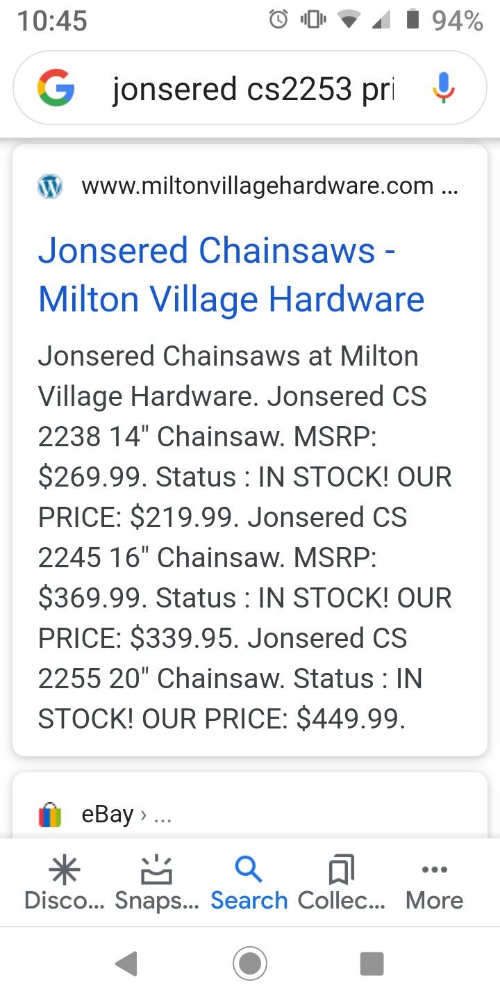 Jonsered Cs2255 Chainsaw 20in for Sale in Conneautville, PA OfferUp