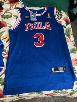 Allen Iverson NBA throwback jersey blue 76ers men's Large