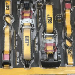CAT 4pc Ratchet Tie Down and Cam Buckle Set