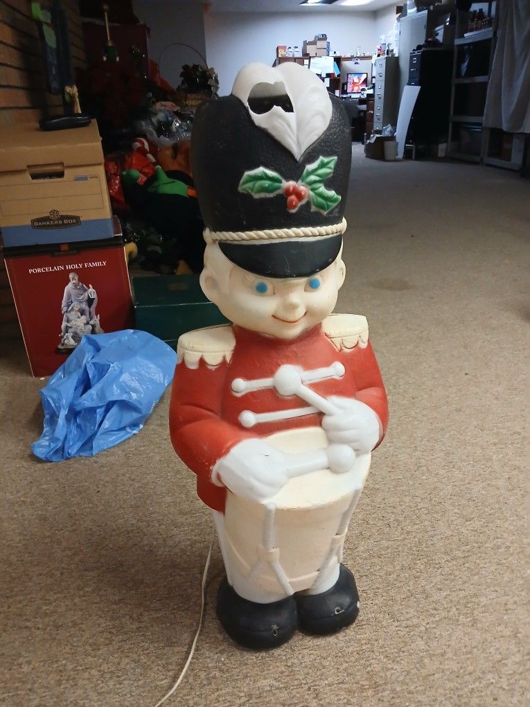 Rare Vintage Drummer Boy Blow Mold Yard Decor