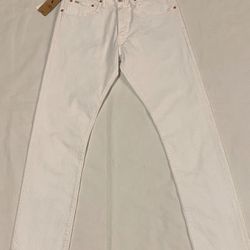 New Polo Ralph Lauren Varick Slim Straight Low Stretch White Jeans Size 33 Waist / 30 Inseam 