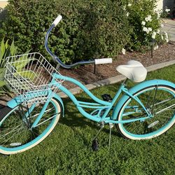 Freedom Cycle 26” Beach Cruiser – Teal w/ Basket
