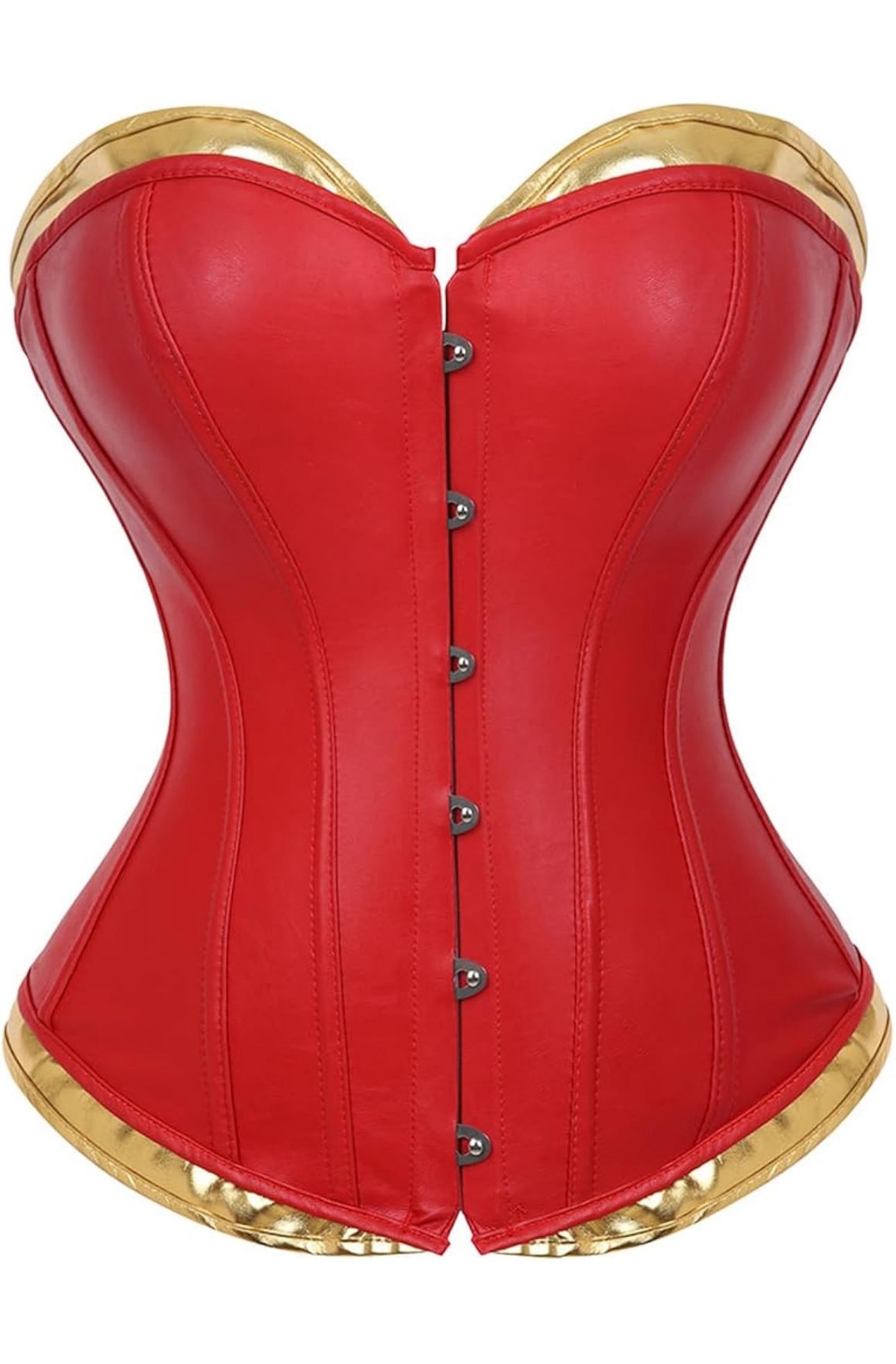 2X Faux Leather  Leather Corset Tops for Women: Punk Rock Steampunk Corset with Skirt Sexy Halloween Costume Woman for Party-goers