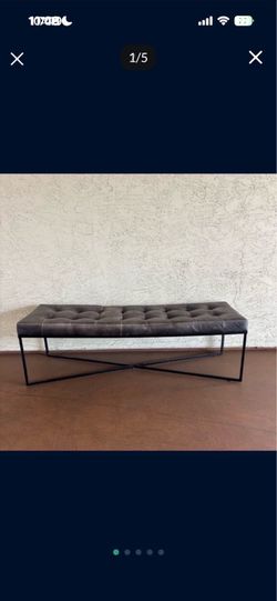 One Commercial Edgemod Traversa Lobby Bench - Genuine Italian Leather
