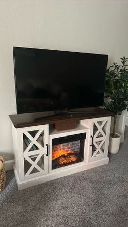 TV stand with fireplace