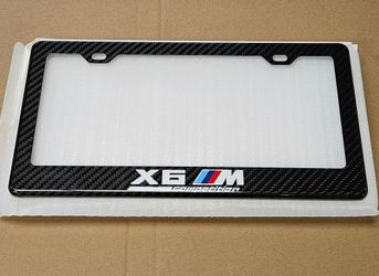 BRAND NEW BMW X6 M COMPETITION 100% Real Carbon Fiber License Plate Frame Tag Cover Original 3K