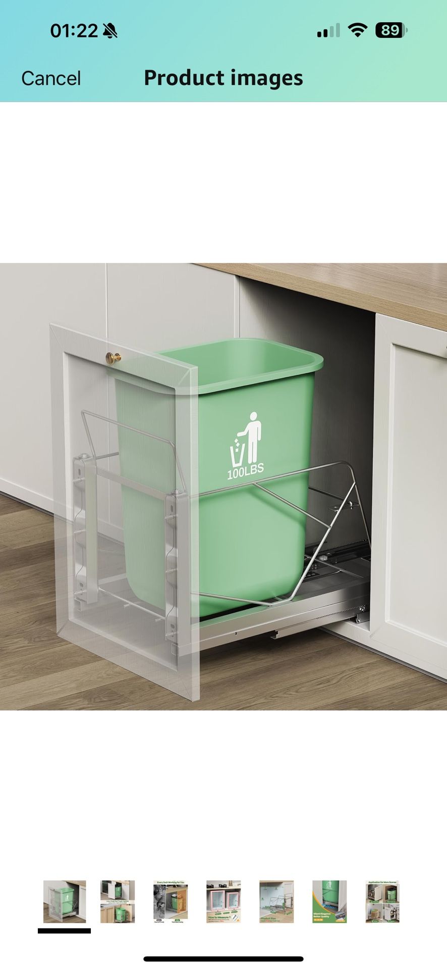 Pull Out Trash Can Under Cabinet, Door Mount & Pull Handle Twin-Mode, Pull-Out Garbage Holder, Under Sink Pull-up Kit with Soft-Close Slides, for Kitc