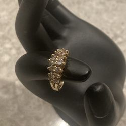 14k Engagement Ring Champagne Diamonds 