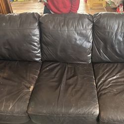 Brown Leather Couch