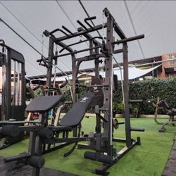 Vesta Smith Machine 1001 | Adj Bench W/ Leg Developer And Preacher Station |Gym Equipment | Fitness | Pulleys|🔴WEIGHTS AND BARBELL SOLD SEPARATELY 🔴