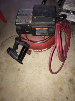 Porter Cable 5 Gallon Compressor, 2” Senco bradnailer 18g