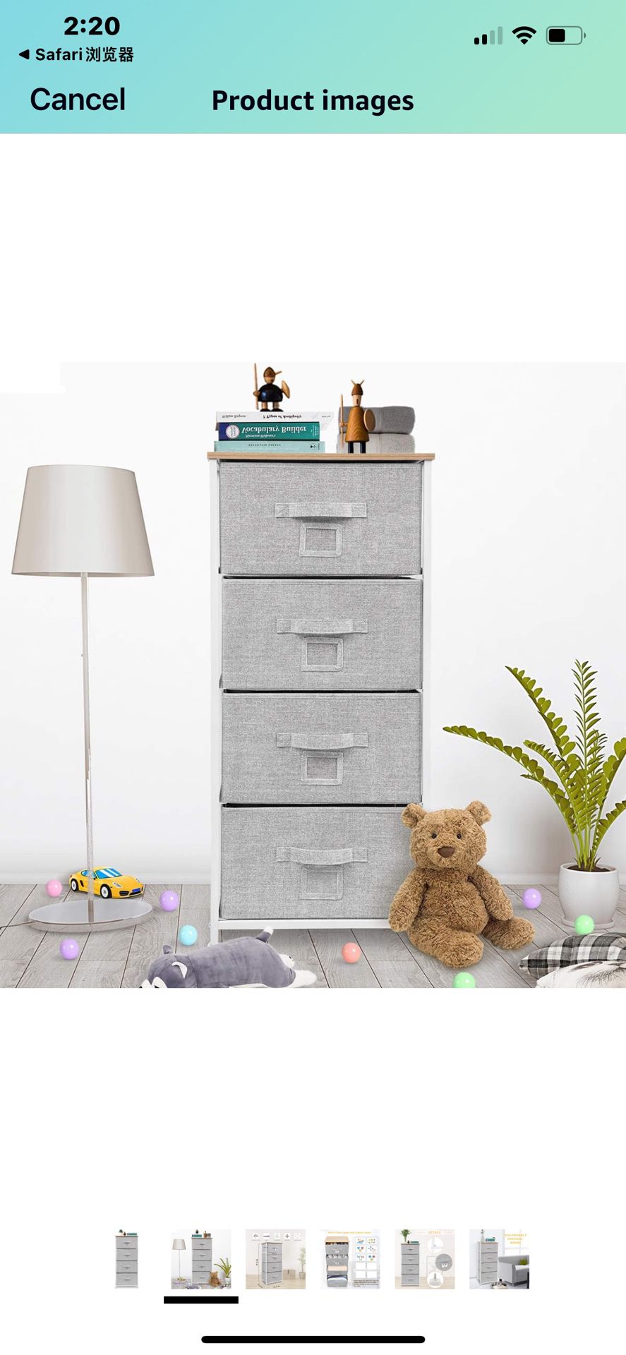 Bigroof Dresser for Bedroom Storage Organizer Fabric Dresser for Closet Chest of Drawers - Steel Frame Wood Top Gray