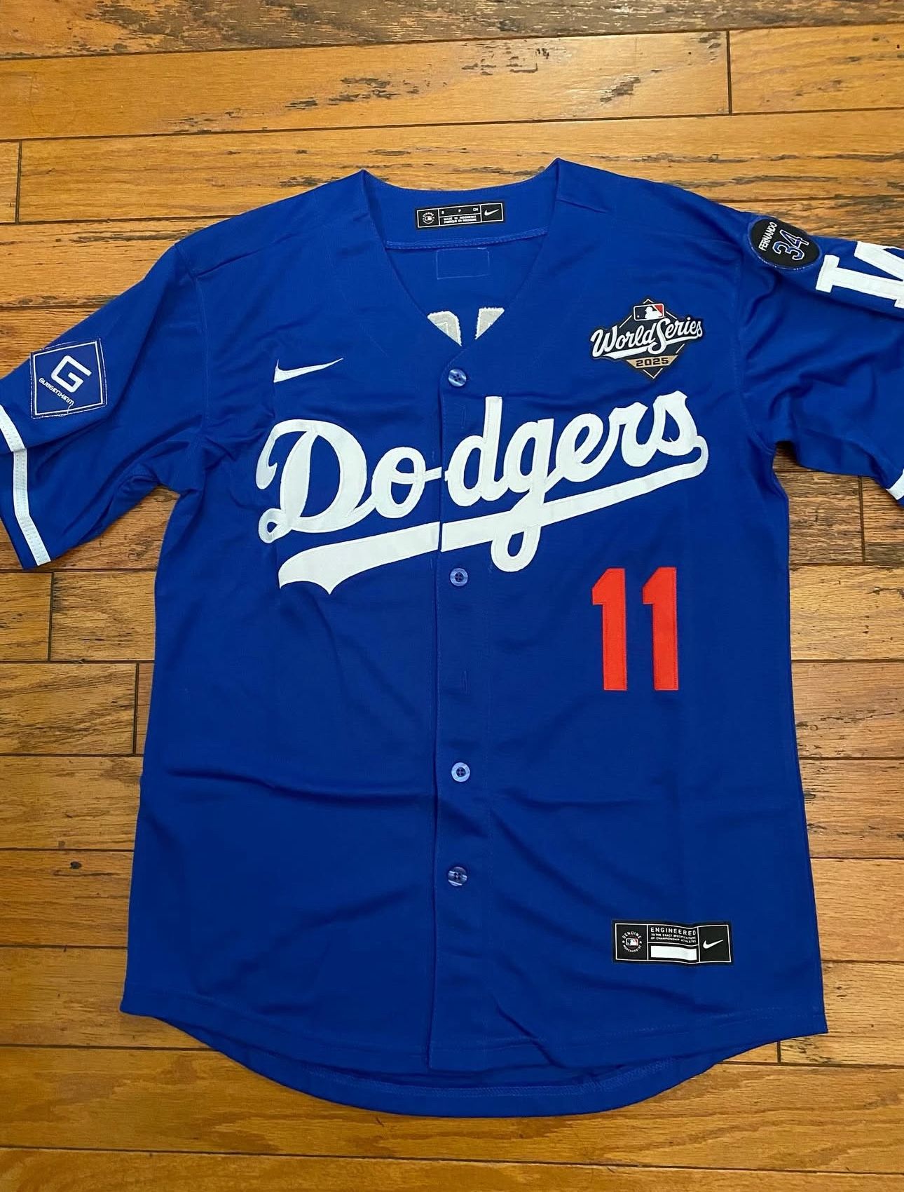Sasaki Blue Dodgers World Series Jersey