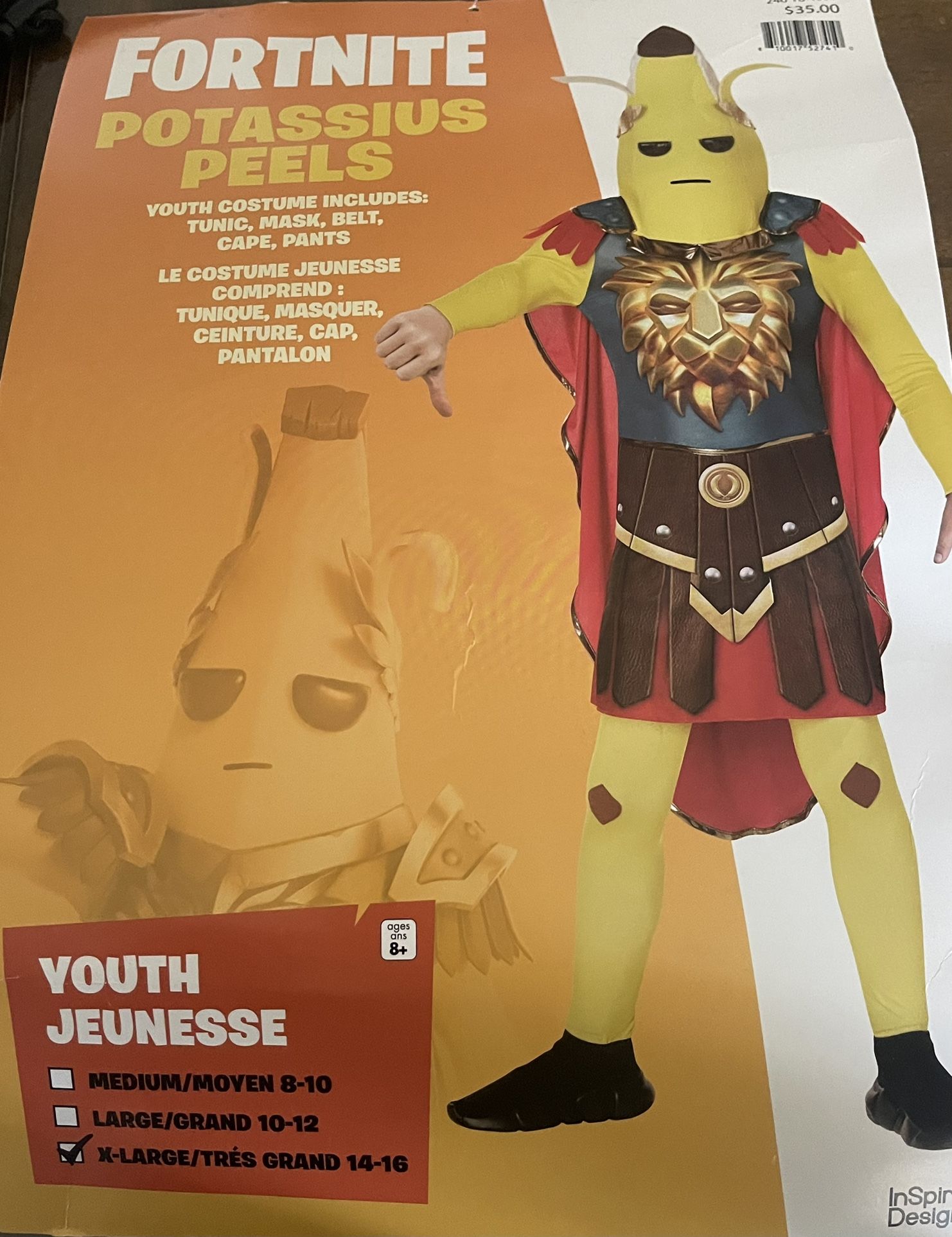 Kids Fortnite Peely Gladiator Halloween Costume