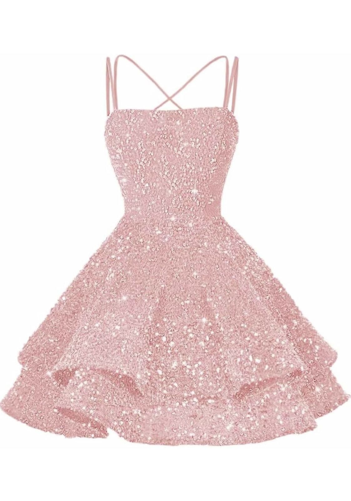 Pink Sequin Homecoming Dress for Teen