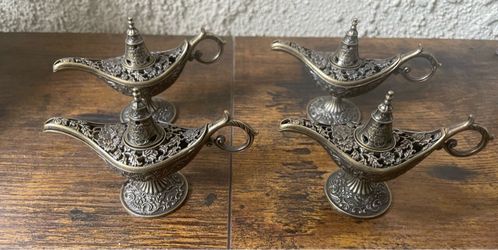Incense Burner Holders - Mini Genie Lamp Incense Holders for Cone Incense (Set Of 4)